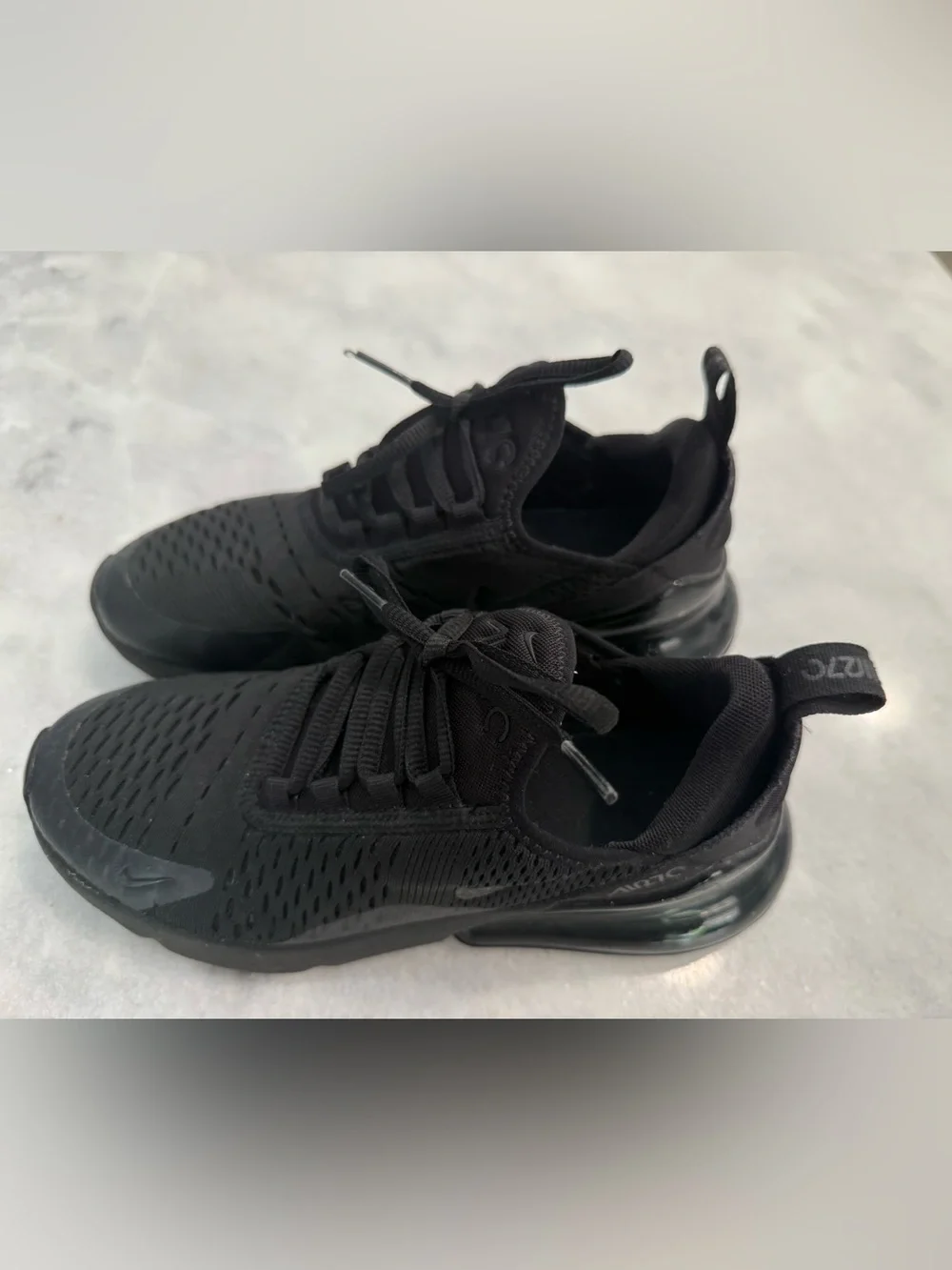 Nike Air Max 270 Women Sneakers Black Size 5Y US Comfort Running Shoes.